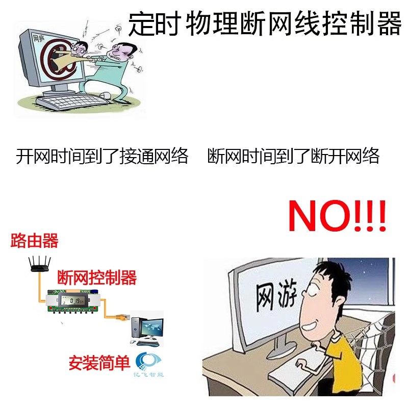 定时断网控制器网线控制智能时控开关控制器DIY网络管理规律上网