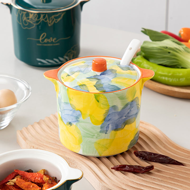 家用猪油罐釉下彩陶瓷辣椒油罐耐高温大容量油泼辣子罐超大调味罐,厨房/烹饪用具,调味瓶罐/调料研磨器,淘宝优惠券,粉丝福利购,淘宝优惠卷