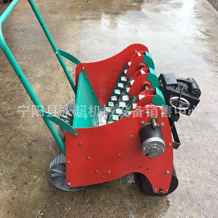 电动大蒜播种机行距株距可定小型2行3行蒜头播种机手推大蒜播种机