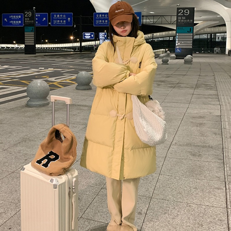 布丁熊JK羽绒棉服女冬季2024新款中长款学院风小个子外套棉衣潮