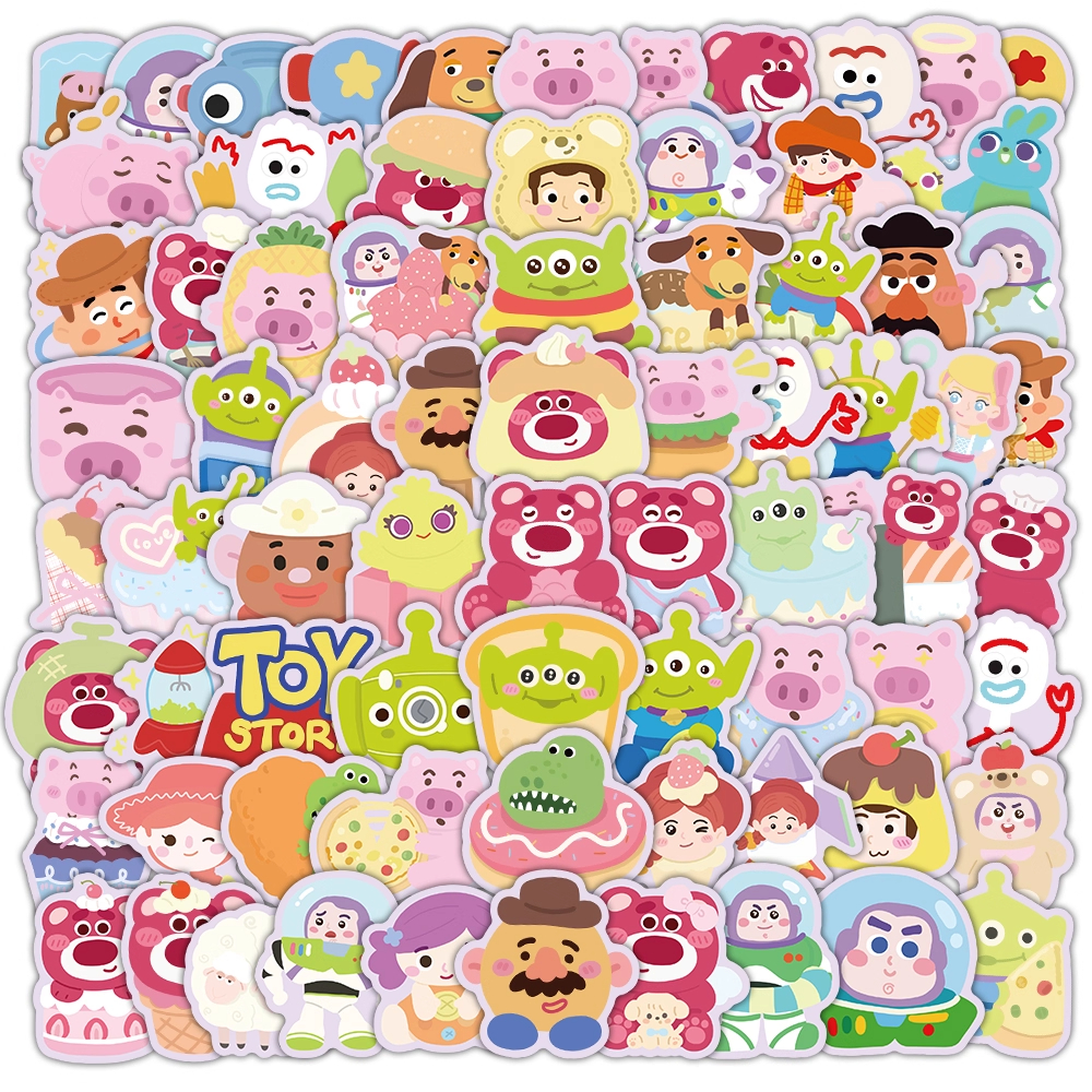 204张玩具总动员贴纸草莓熊胡迪巴斯光年火腿猪卡通周边装饰贴画