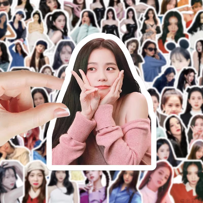 140张韩国明星Jisoo金智秀贴纸高颜值单人BLACKPINK周边手账贴画