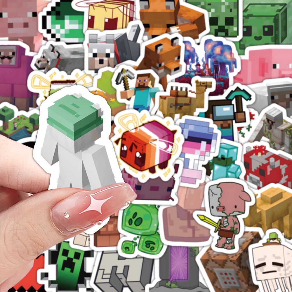 60张我的世界贴纸热门游戏周边MC像素头像手机行李箱装饰防水贴画
