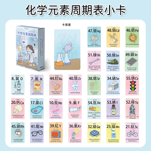 110张化学元素周期表卡片创意小卡高中物理知识辅助学习便携小卡