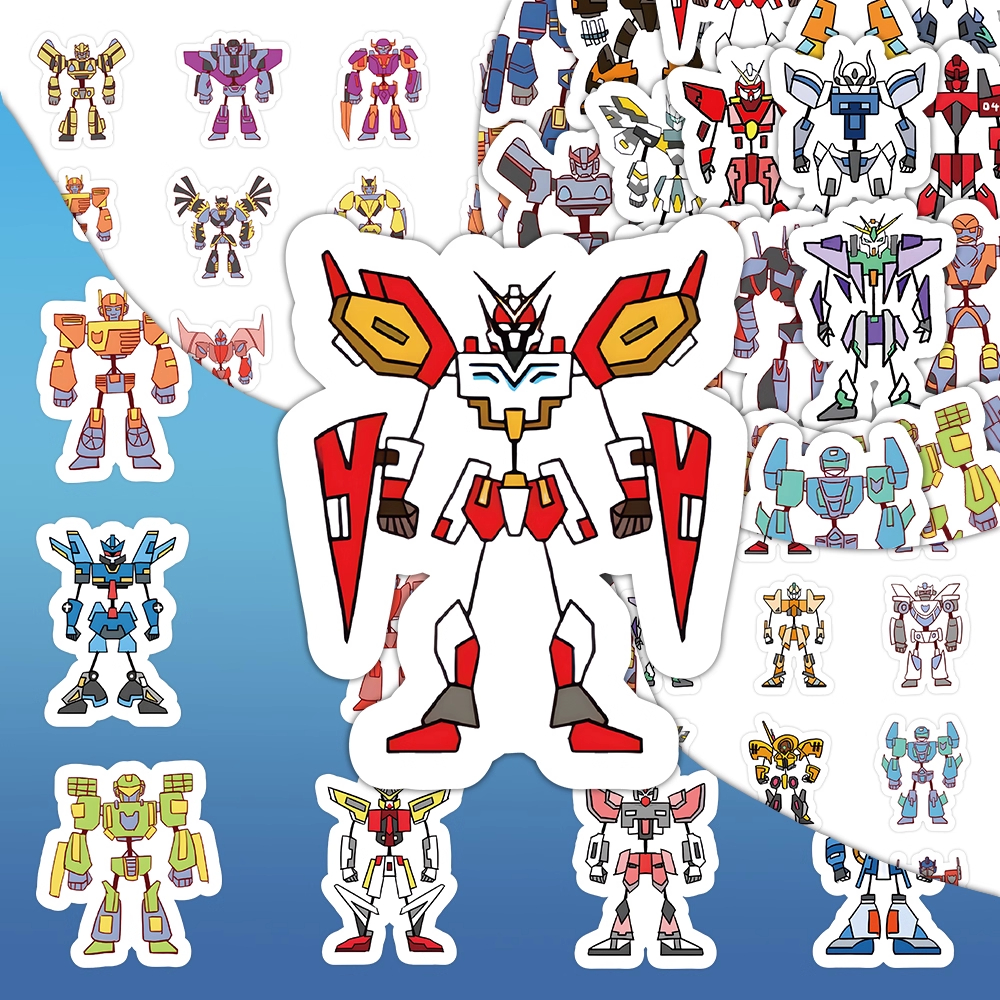 50张变形金刚火柴人贴纸合集装饰小图案特种兵小人手账行李箱贴画