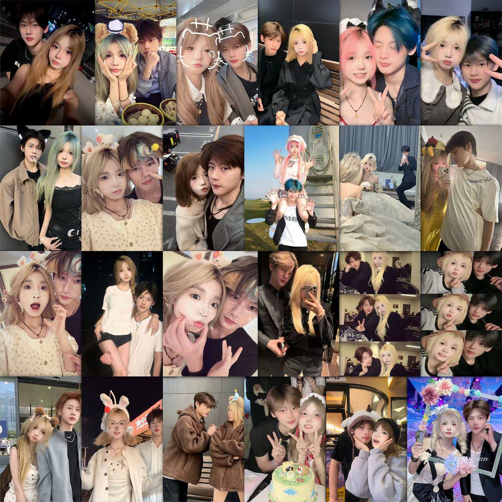 189张桂家团播小佳琪和伟伟贴纸