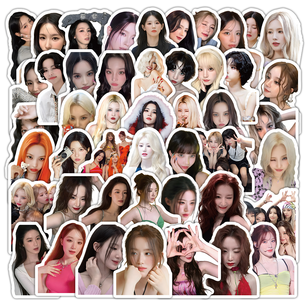 300张G-idle女团贴纸ins明星娟总宋雨琦贴画手机手账笔记本贴纸