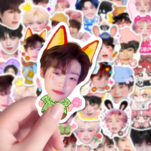 112张梓渝可爱大头贴郑朋涂鸦头像极速小鱼物料手账贴纸diy手机壳