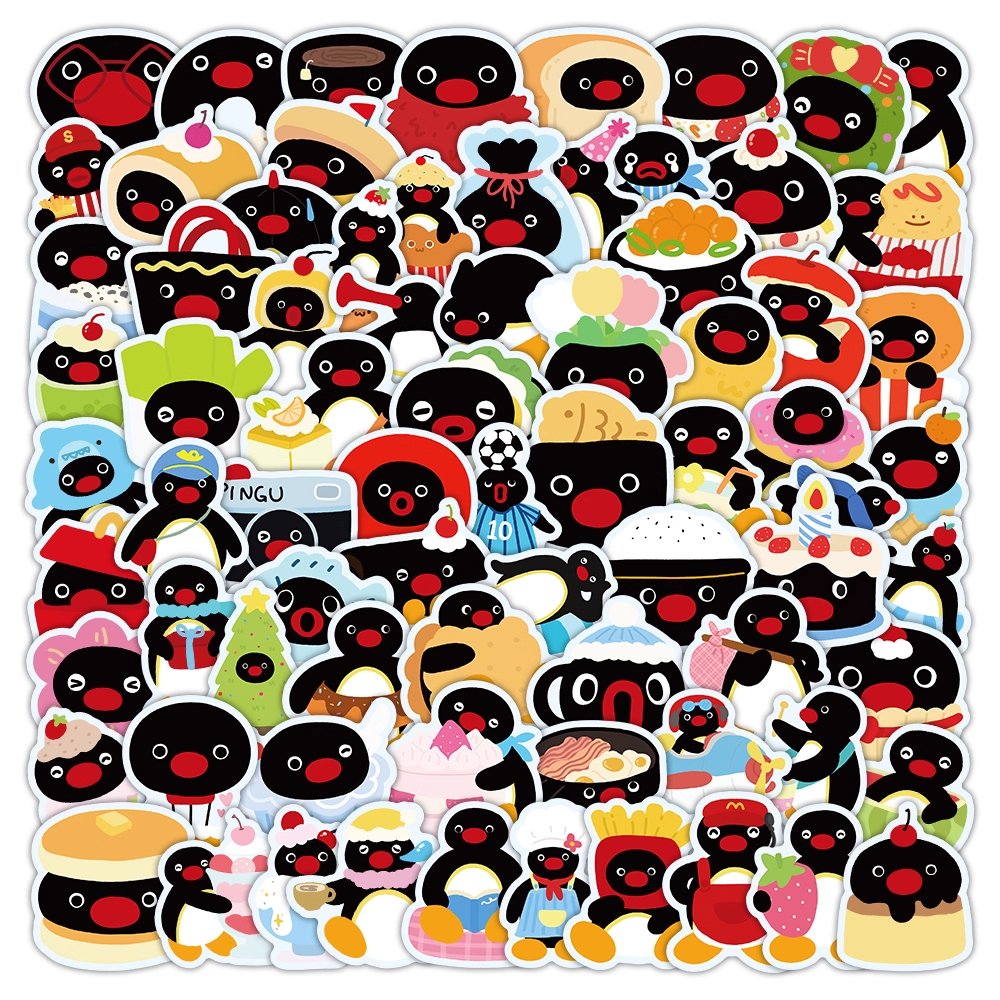 255张Pingu企鹅家族贴纸Q版动画可爱图案手机行李箱装饰装饰贴画