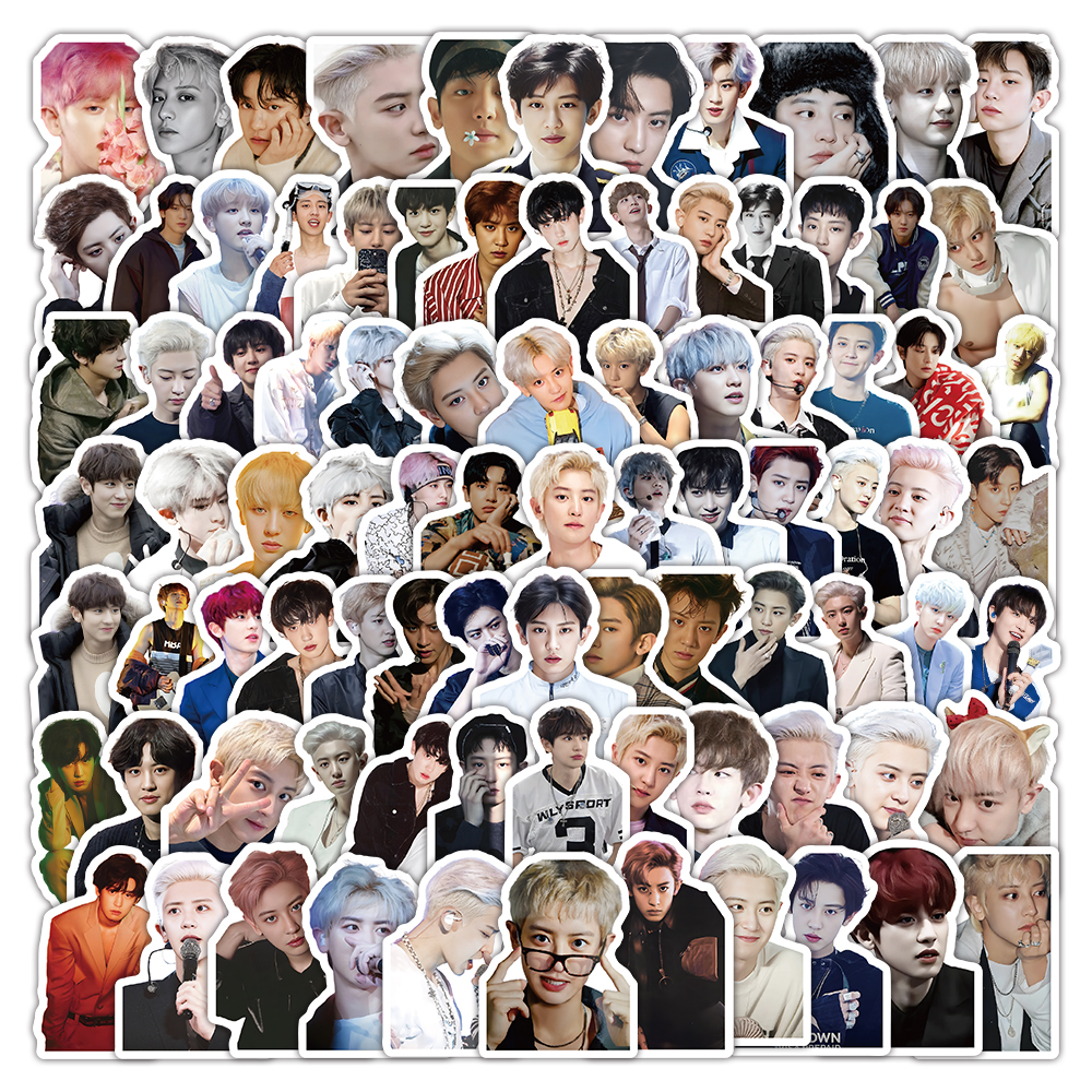 206张exo朴灿烈贴纸高颜值周边帅气装饰桌面手账手机壳背卡贴画