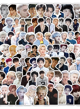 206张exo朴灿烈贴纸高颜值周边帅气装饰桌面手账手机壳背卡贴画