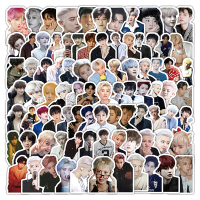 206张exo朴灿烈贴纸高颜值周边帅气装饰桌面手账手机壳背卡贴画