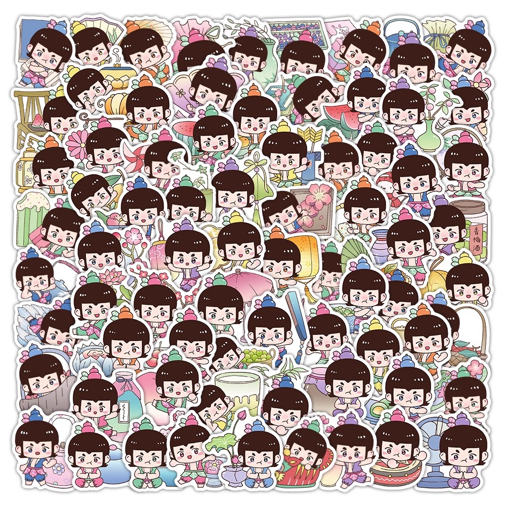 255张葫芦娃贴纸七兄弟卡通Q版