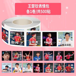 500贴爆款王楚钦孙颖莎表情包贴纸世界兵乓球冠军体装饰手机贴画