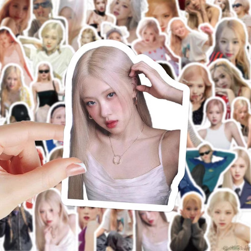 140张rose朴彩英贴纸BLACKPINK粉墨周边明星高颜值手账素材贴画