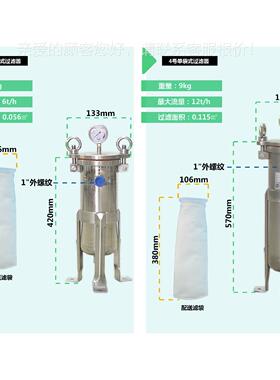 侧厂家非标钢定制袋HTDS式滤袋不锈单316入底出式袋过滤器