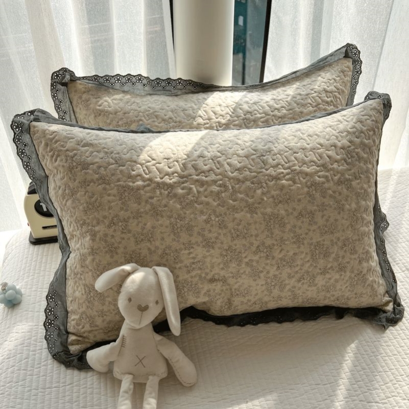 花边ins纯棉枕套40*60单人加厚48*74枕头套加大枕芯套50*80