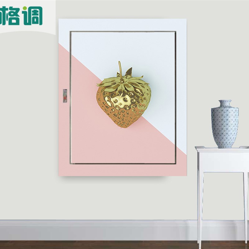 少女粉北欧花卉配电箱消防栓翻新防水自粘贴纸电表箱遮挡装饰贴画图片