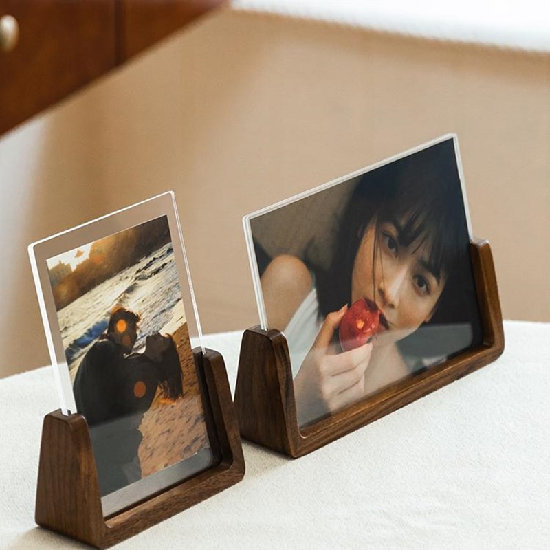实木相框摆台洗照片亚克力透明做成相册打印加高级感海马体6六8寸