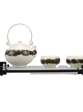 新中式创意陶瓷茶具茶壶套装提梁壶样板房间茶室会所软装配饰摆件