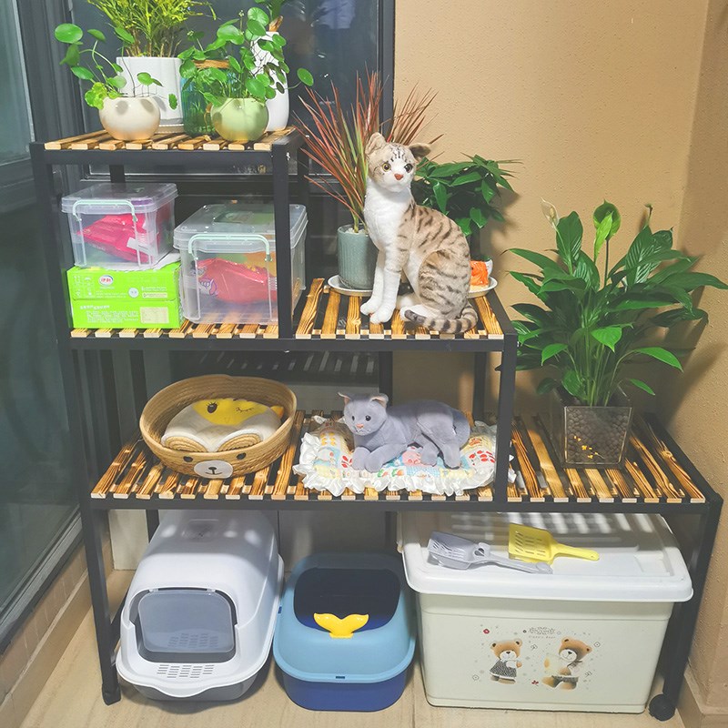 猫爬架多层实木猫砂盆置物架阳台阶梯猫窝猫咪爬梯猫笼猫柜猫架子