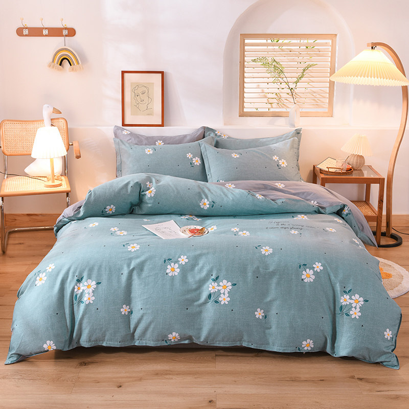 全棉4件套床单四件套全棉纯棉1.8m双人2.0床上用品床单被套三件套