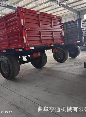 单轴两轮车吨 载重3-5农用HT-CD拖车 自带斗气刹液压卸拖车斗