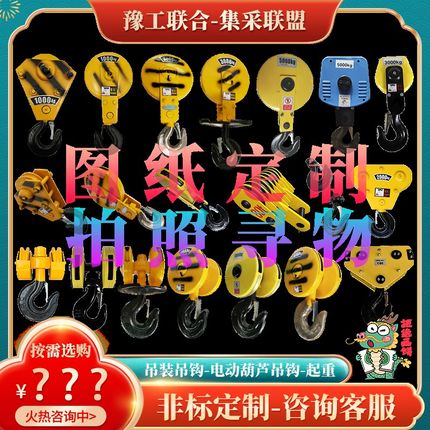 电动葫芦吊钩1T2T3T5T10T16T/200吨钢丝绳吊钩单双梁起重机吊钩组