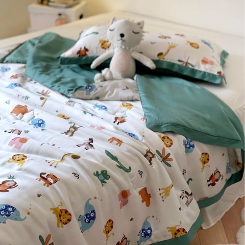 孩子卡通印花抗菌夏凉被【恐龙】柔软凉感天丝可机洗幼儿园小薄被