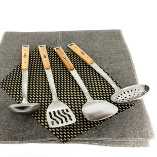 富尔兴304不锈钢炒菜铲子汤勺大漏勺加厚长柄锅铲勺厨房勺铲