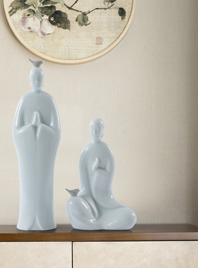 新中式样板房茶几摆件客厅橱窗轻奢家居饰品酒柜茶室禅意软装摆设