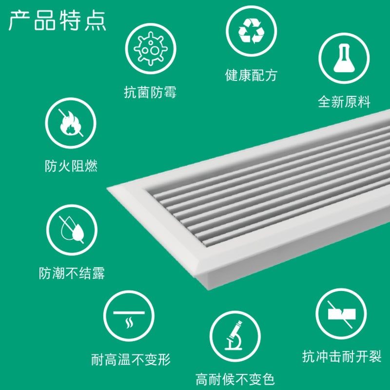 中央空调出风口百叶排风通风回风检修口盖板装饰PCV塑料风口定制