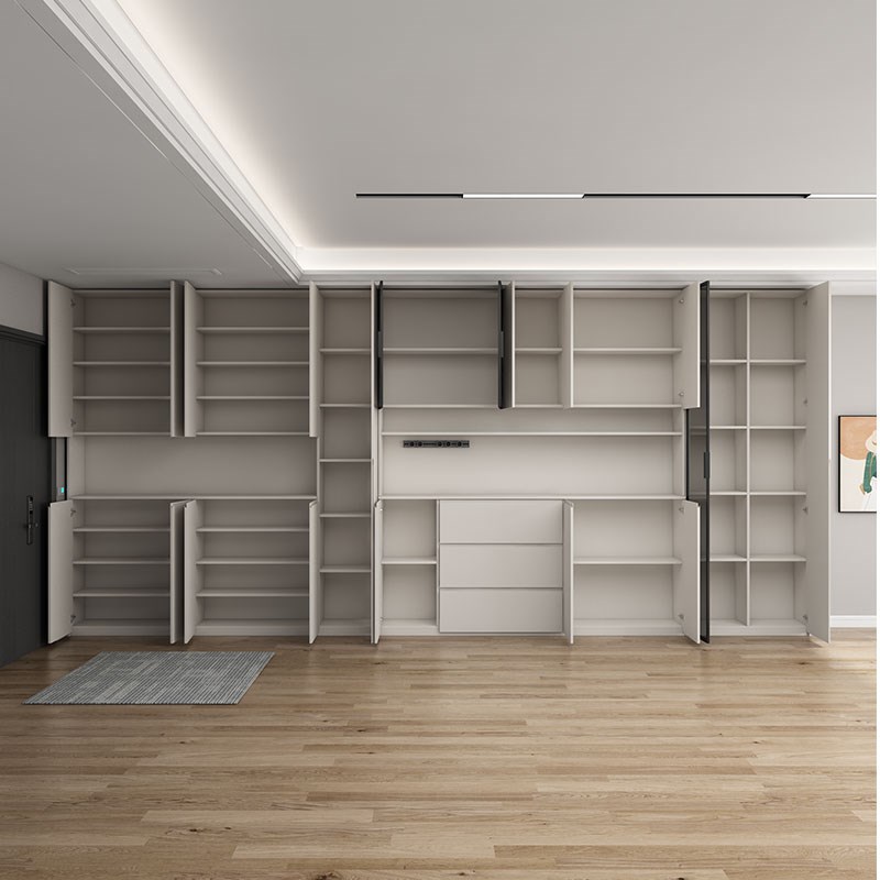 实木餐边柜靠墙一体鞋柜玄关隔断组合储物柜客厅高柜落地酒柜定制