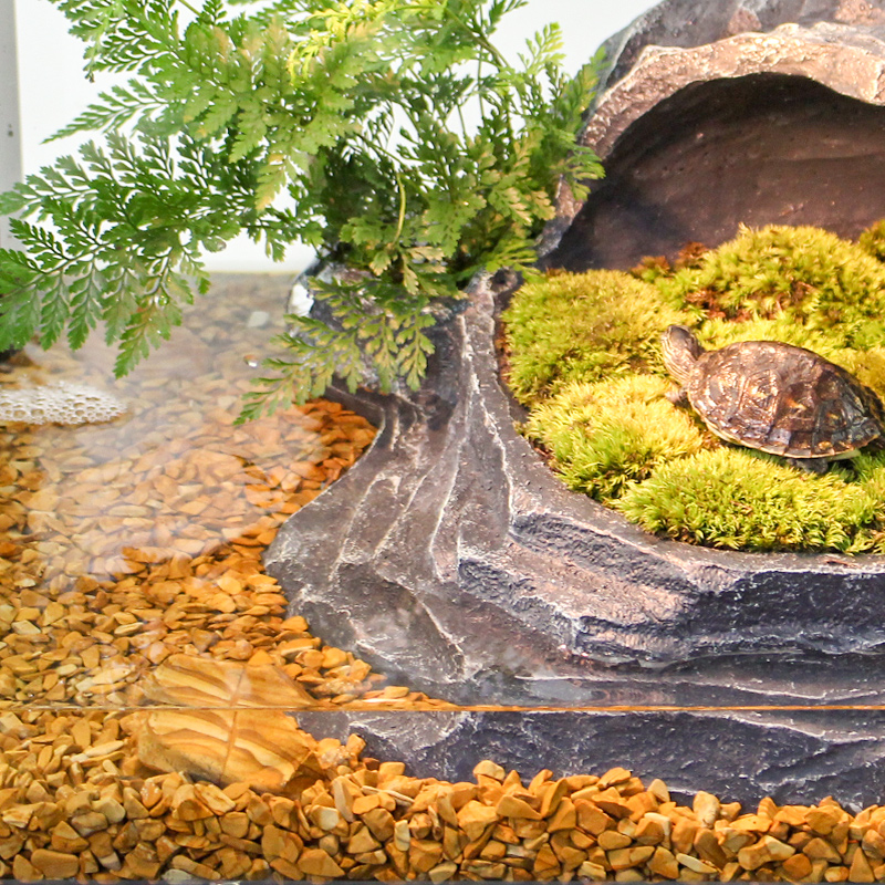 鱼缸装饰石子木纹石彩石鱼缸龟缸底砂铺底 造景石造景砂小石子