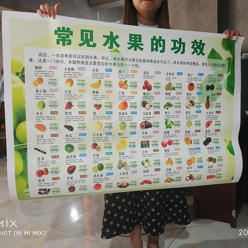 水果简介功效营养介绍水果店大挂画大图水果超市海报定制图片贴纸