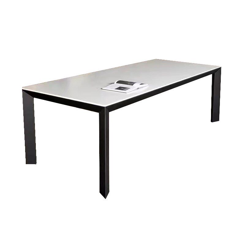 意式新款岩板餐桌脚铝合金大尺寸会议桌架大理石脚架三角办公桌腿