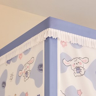 子母床蚊帐下铺梯形1.2米1.5家用双层高低床儿童学生遮光纹账90cm