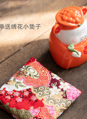 新中式创意招财小财神陶瓷摆件家居饰品喜庆桌面工艺品开业送礼