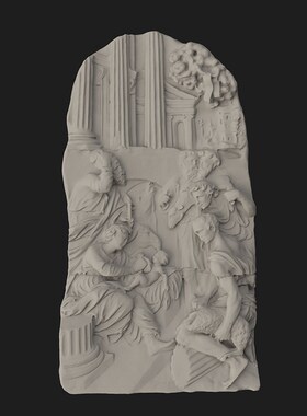 牧羊人的诞生浮雕装饰画高级家居桌面摆件北欧人物艺术家居装饰品