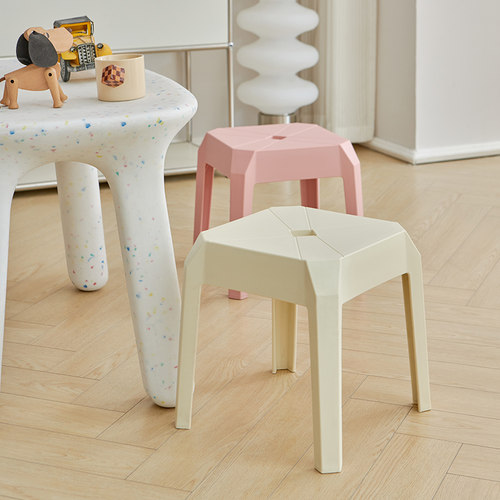 塑料凳子加厚家用可叠放方板登儿童客厅沙发矮凳小型网红洗澡坐凳