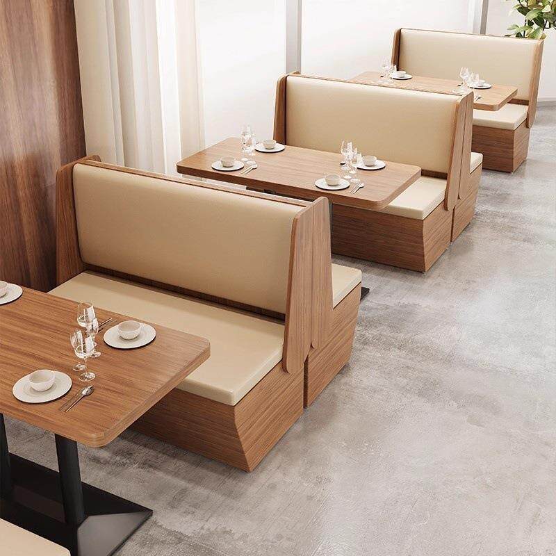 现代简约靠墙卡座西餐厅奶茶店茶楼餐桌椅组合咖啡厅甜品店桌椅