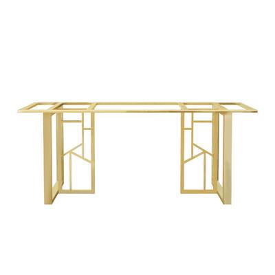 创意铁艺吧台办公桌餐桌梳妆台茶几脚意式轻奢不锈钢金属支架桌腿