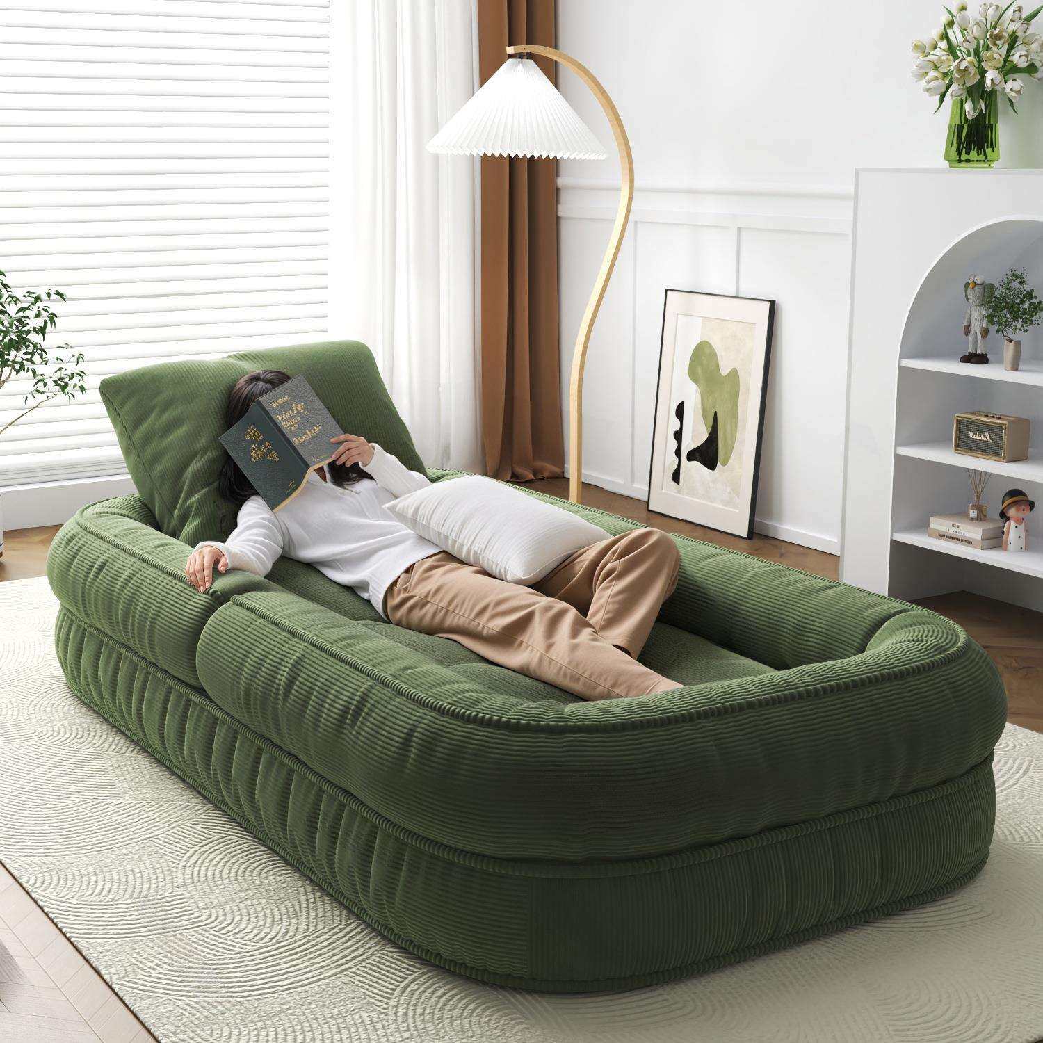 懒人沙发人类狗窝榻榻米可躺可睡躺椅卧室单人可折叠沙发床窝窝椅