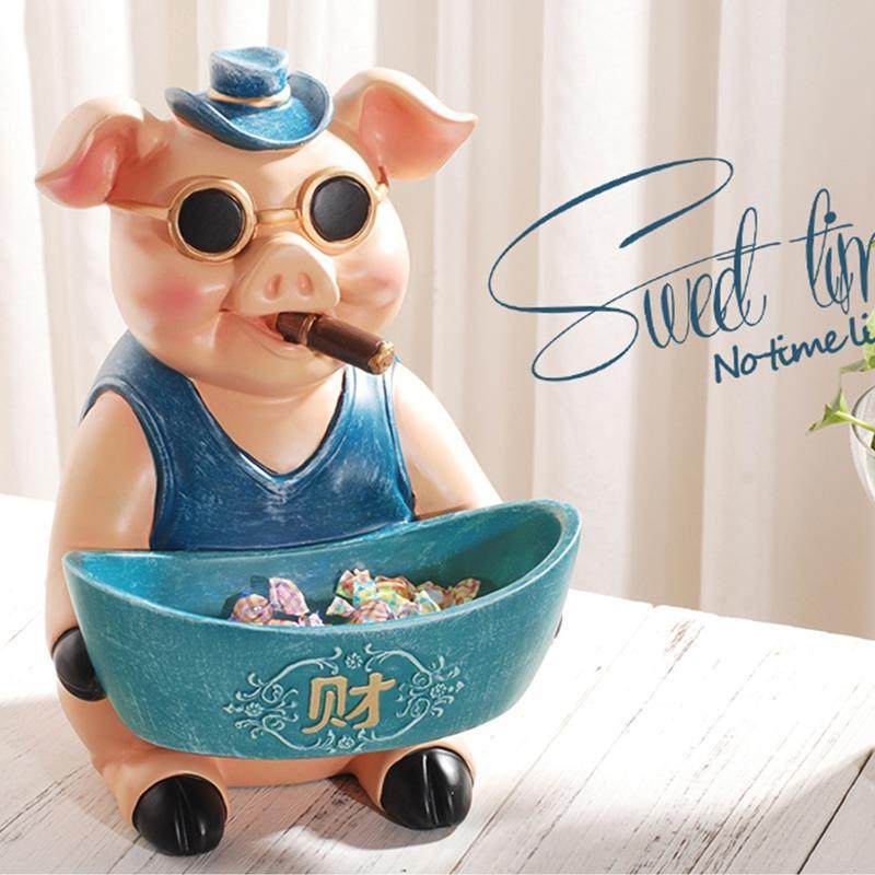 猪摆件客厅吉祥物玄关钥匙收纳酒柜电视柜办公室茶几茶桌装饰品,金属材料及制品,金属结构件,淘宝优惠券,粉丝福利购,淘宝优惠卷