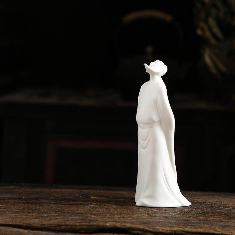 陶瓷茶宠禅意小和尚可爱小沙弥功夫陶瓷茶具配件客厅茶盘摆件白瓷