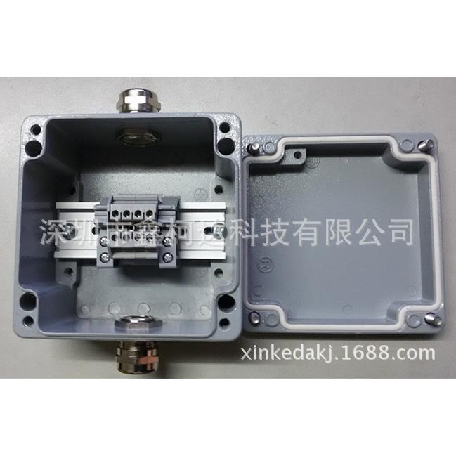 加工定制一进一出铸铝接线盒120*80*55铸铝防水盒金属按钮盒