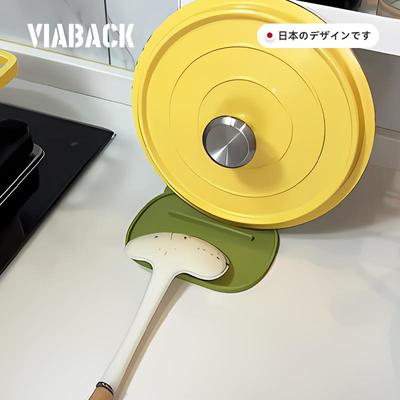 厨房台面终于不乱糟糟了！锅盖收纳垫硅胶款台面锅勺沥水垫隔热垫