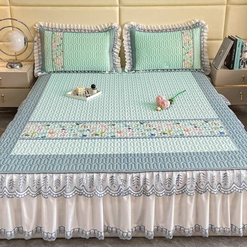 乳胶垫床裙三件套公主风格夏季空调冰丝床垫1.8可洗家用1.5
