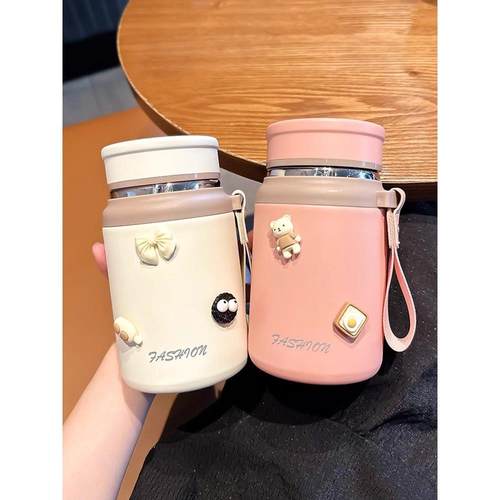 显温保温杯大容量带茶隔316不锈钢水杯子2025新款女生高颜值成人