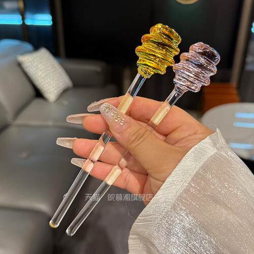 【天猫正品】蜂蜜勺可爱玻璃蜂蜜棒舀蜂蜜专用勺子美食工具创意长